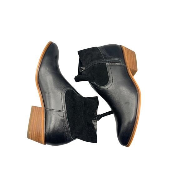 Frye & Co Womens Rubie Zip Bootie Size 8 Black Leather Ankle Boot Suede 70733 - Picture 3 of 10